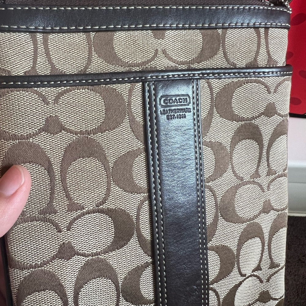 Coach Brown Messenger Bag with Signature Style